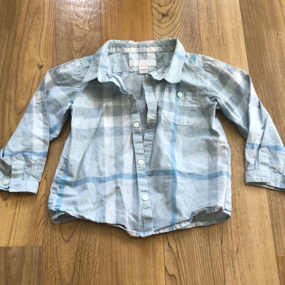 Baby Burberry blue checkered shirt